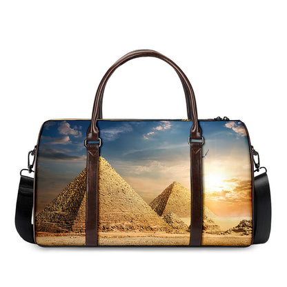 Pyramid Sunset Print Duffle Bag