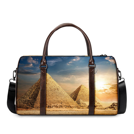 Pyramid Sunset Print Duffle Bag