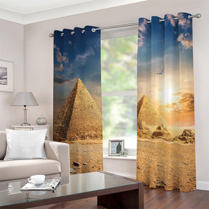 Pyramid Sunset Print Extra Wide Grommet Curtains
