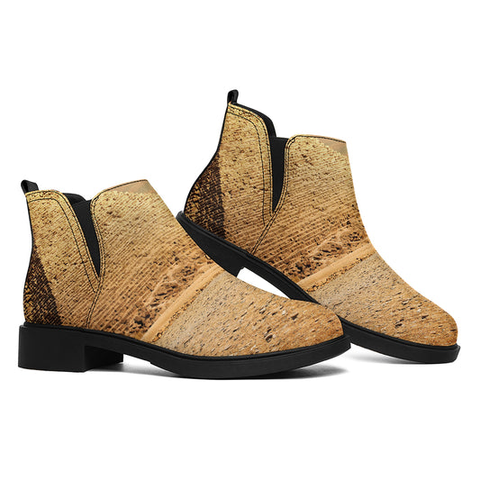 Pyramid Sunset Print Flat Ankle Boots