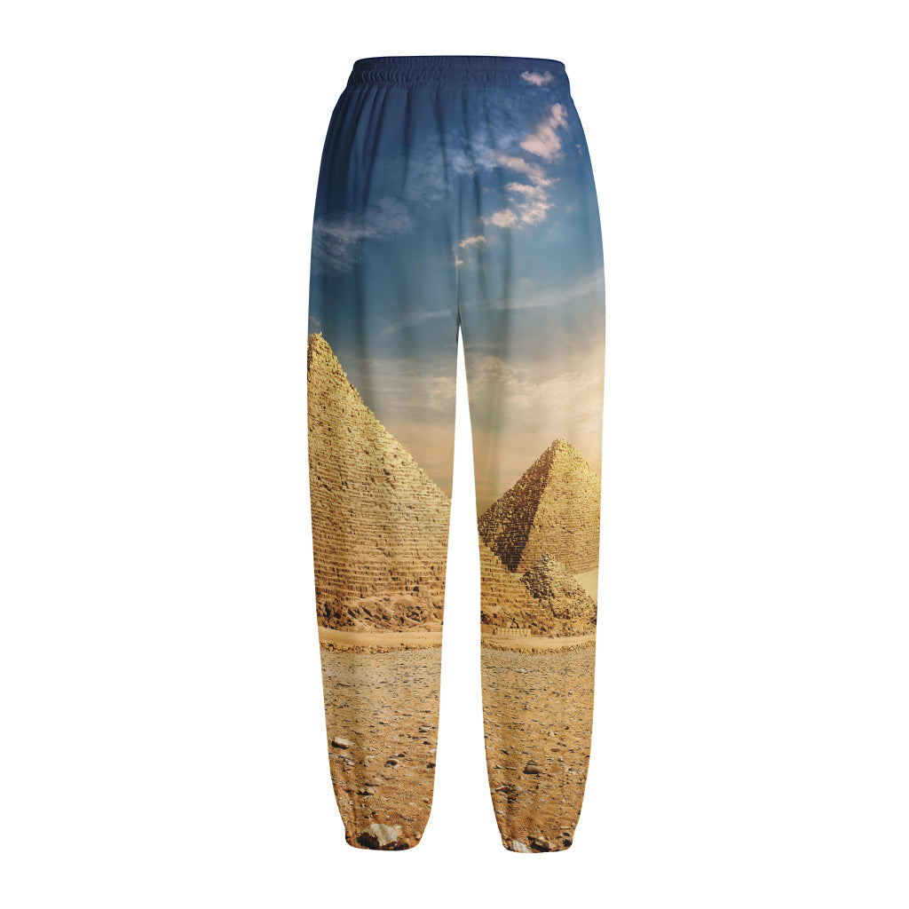 Pyramid Sunset Print Fleece Lined Knit Pants