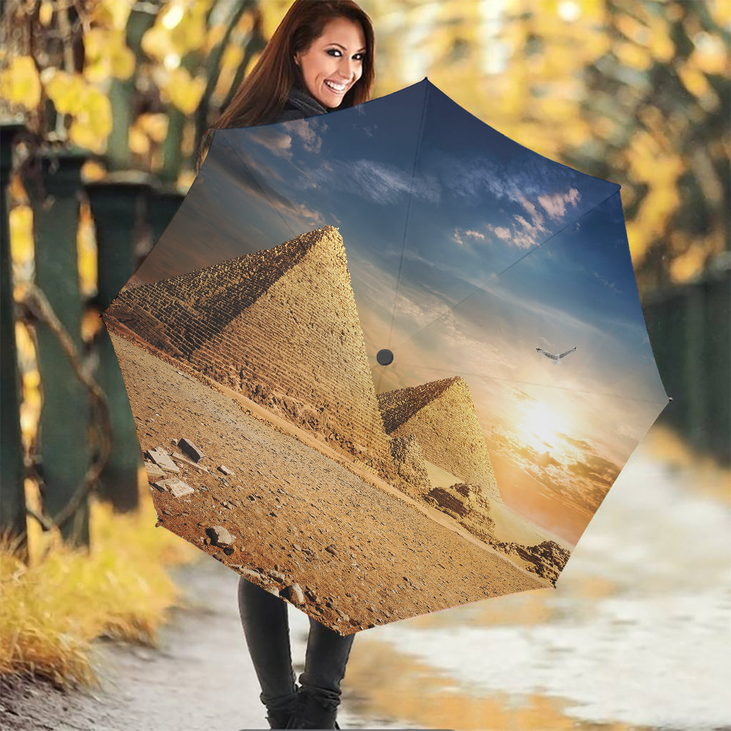 Pyramid Sunset Print Foldable Umbrella