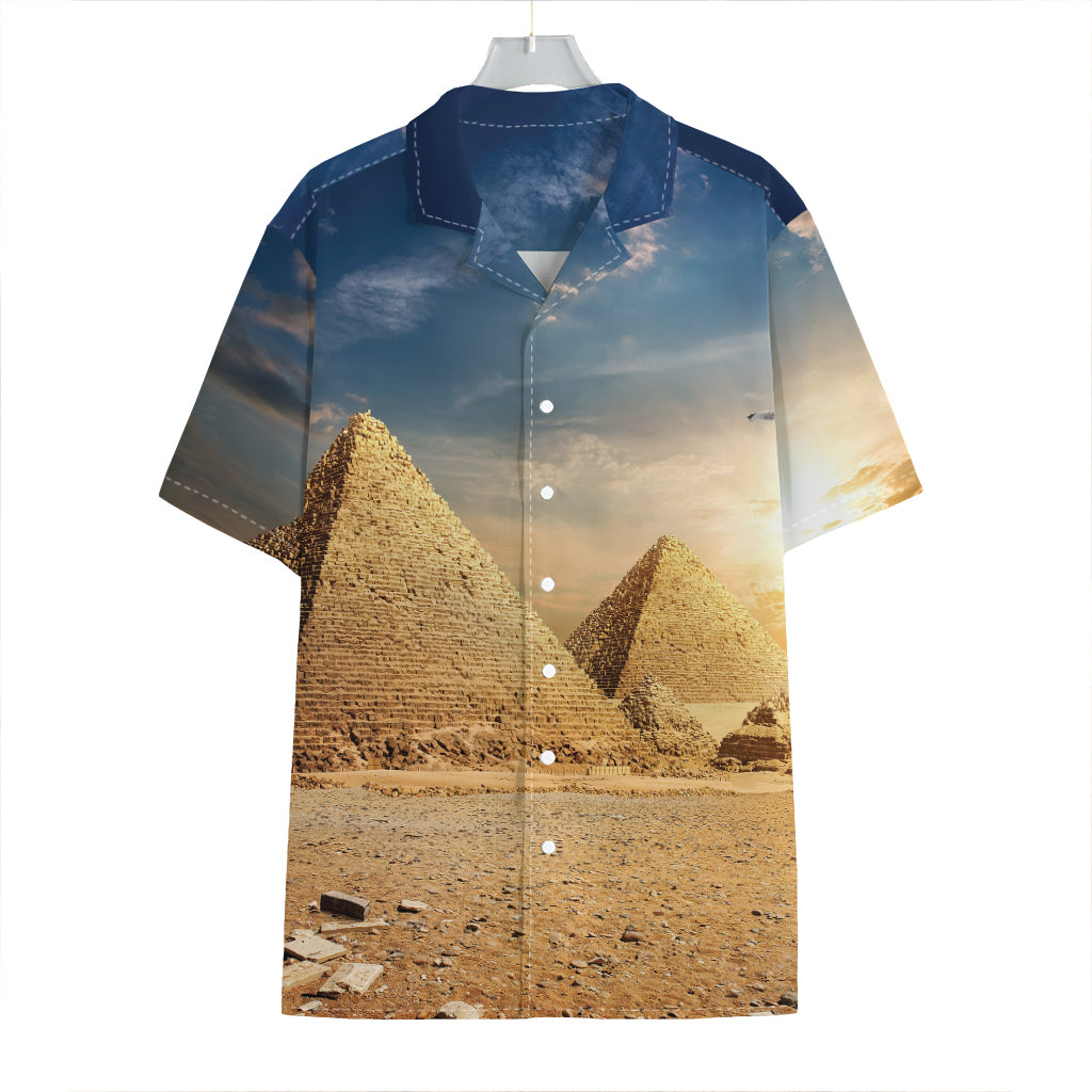 Pyramid Sunset Print Hawaiian Shirt