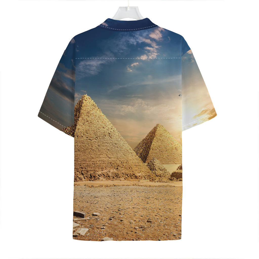 Pyramid Sunset Print Hawaiian Shirt