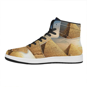 Pyramid Sunset Print High Top Leather Sneakers