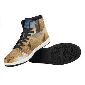 Pyramid Sunset Print High Top Leather Sneakers