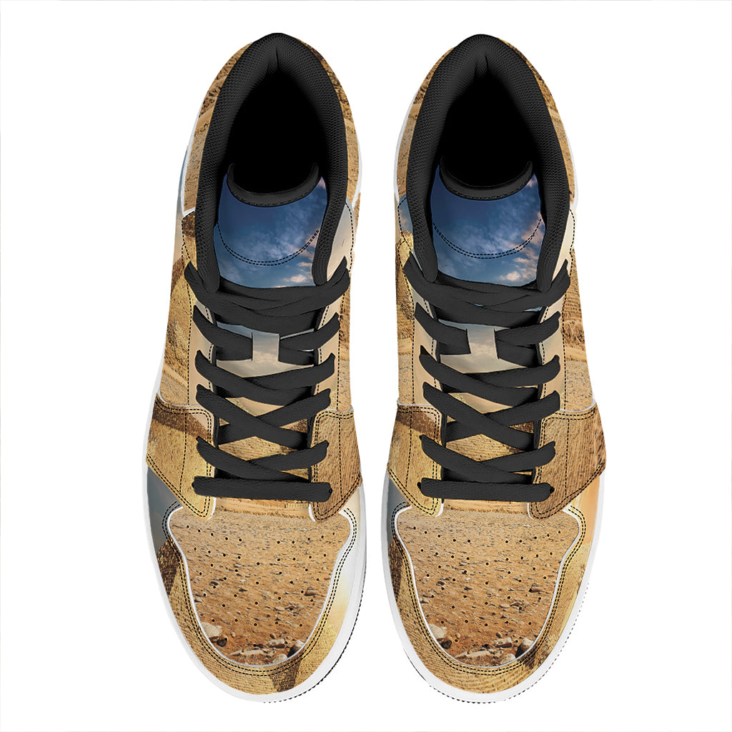 Pyramid Sunset Print High Top Leather Sneakers