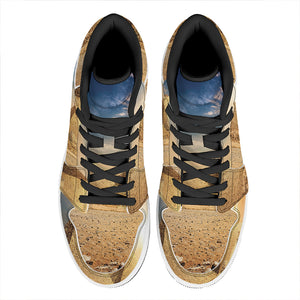 Pyramid Sunset Print High Top Leather Sneakers