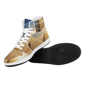 Pyramid Sunset Print High Top Leather Sneakers