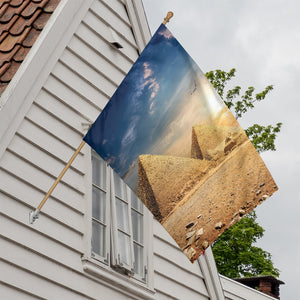 Pyramid Sunset Print House Flag