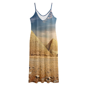 Pyramid Sunset Print Jersey Midi Cami Dress