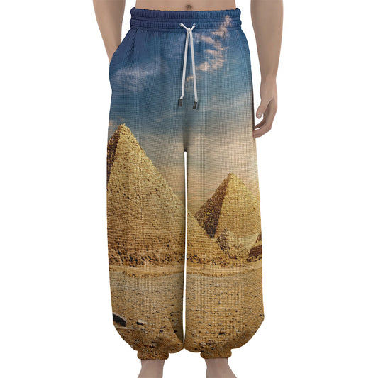 Pyramid Sunset Print Lantern Pants