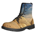 Pyramid Sunset Print Lace-Up Boots
