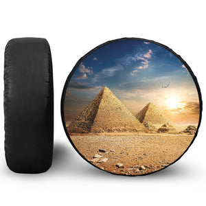 Pyramid Sunset Print Leather Spare Tire Cover