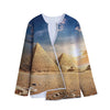 Pyramid Sunset Print Long Sleeve Short Coat