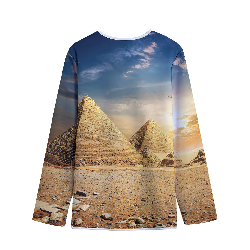 Pyramid Sunset Print Long Sleeve Short Coat