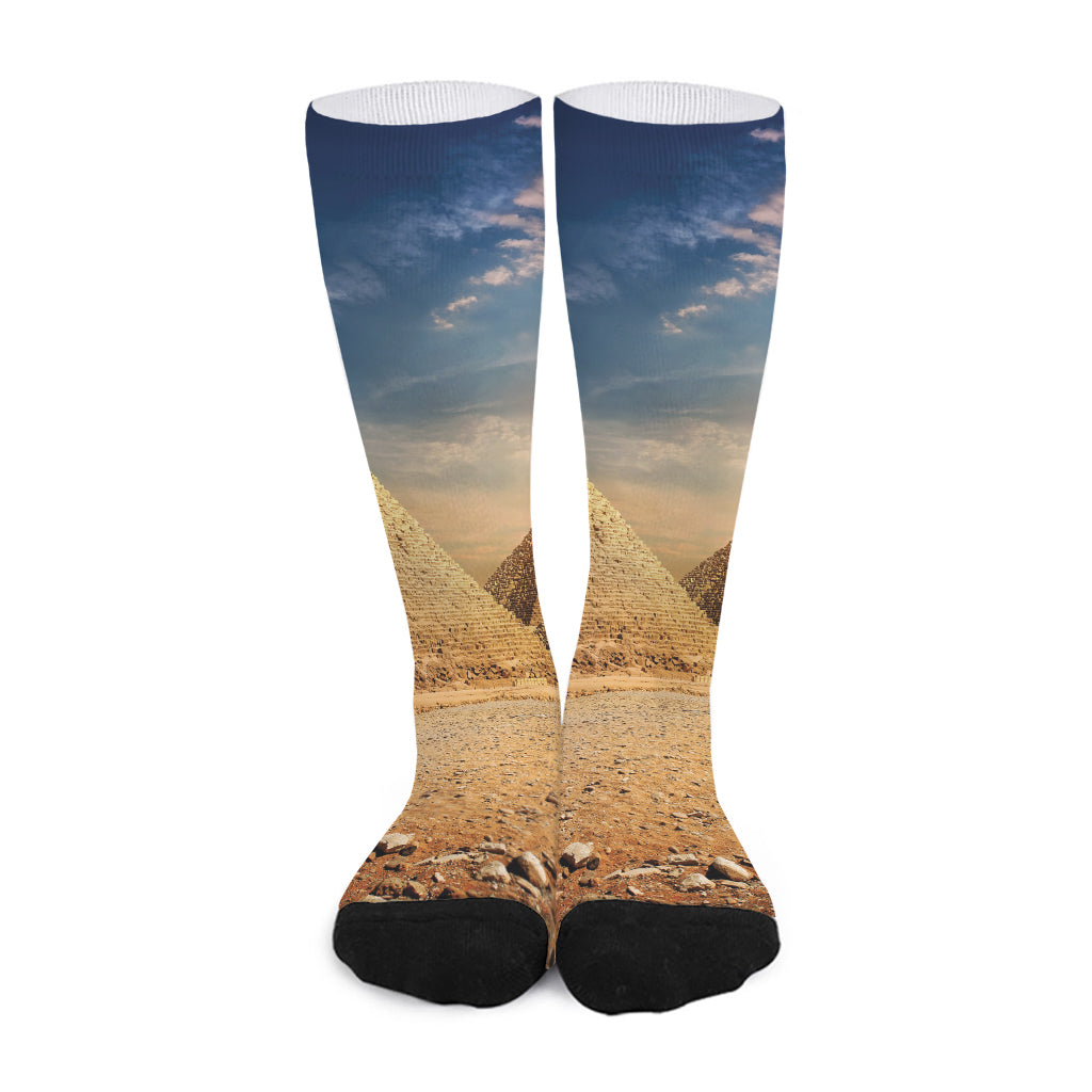 Pyramid Sunset Print Long Socks