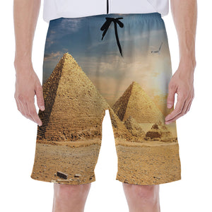 Pyramid Sunset Print Men's Beach Shorts