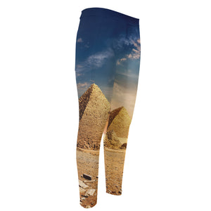 Pyramid Sunset Print Men's Compression Pants