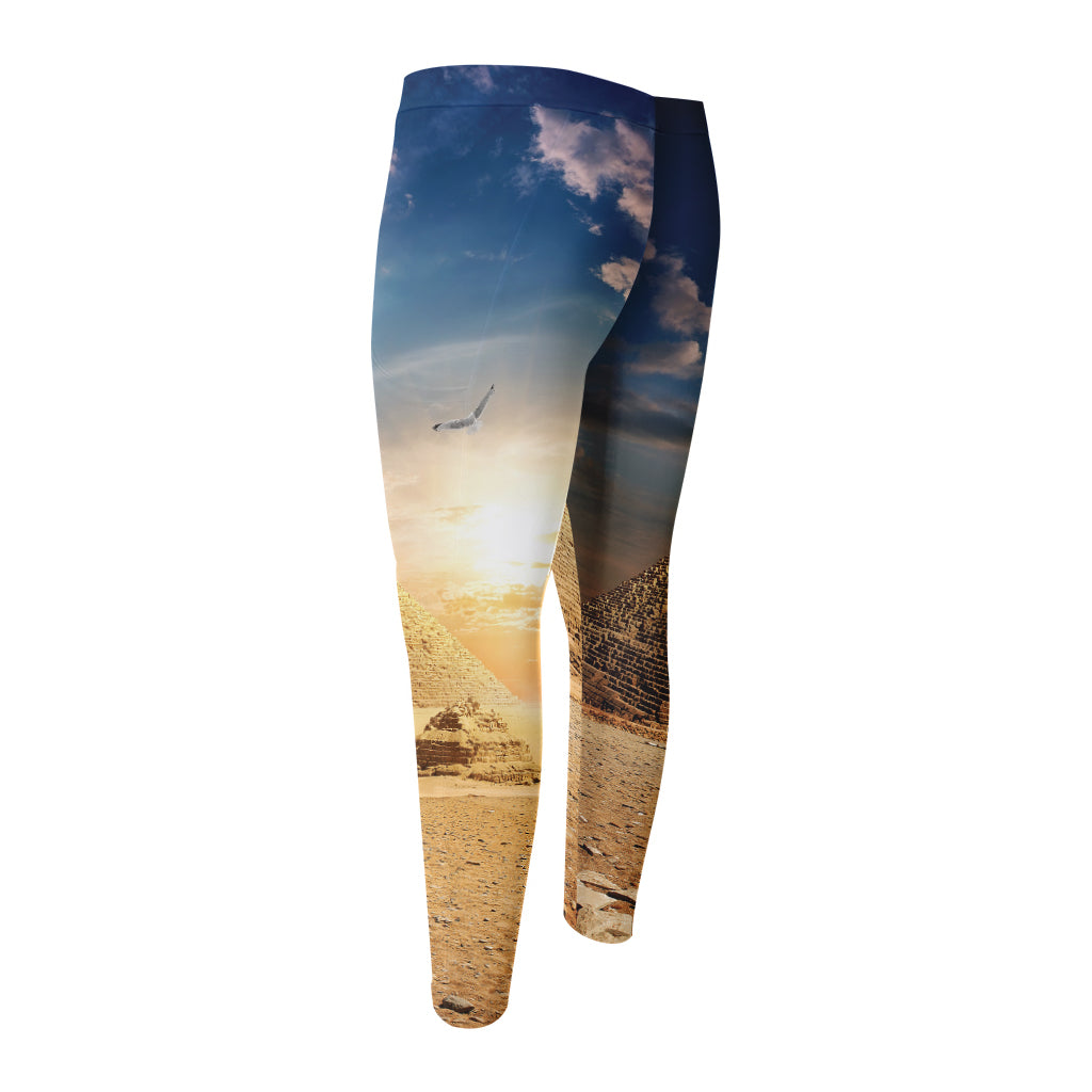 Pyramid Sunset Print Men's Compression Pants