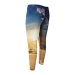 Pyramid Sunset Print Men's Compression Pants