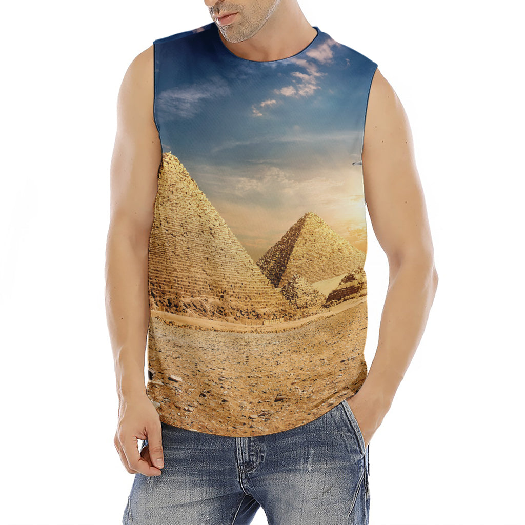 Pyramid Sunset Print Men's Fitness Tank Top