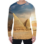 Pyramid Sunset Print Men's Long Sleeve T-Shirt
