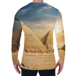 Pyramid Sunset Print Men's Long Sleeve T-Shirt