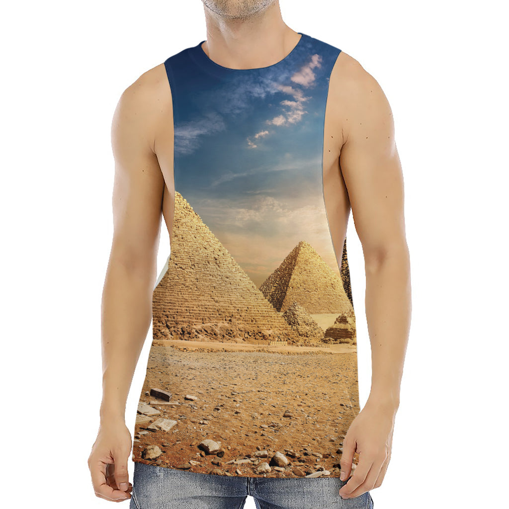 Pyramid Sunset Print Men's Muscle Tank Top