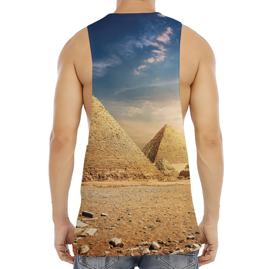 Pyramid Sunset Print Men's Muscle Tank Top