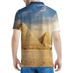 Pyramid Sunset Print Men's Polo Shirt