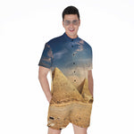 Pyramid Sunset Print Men's Rompers