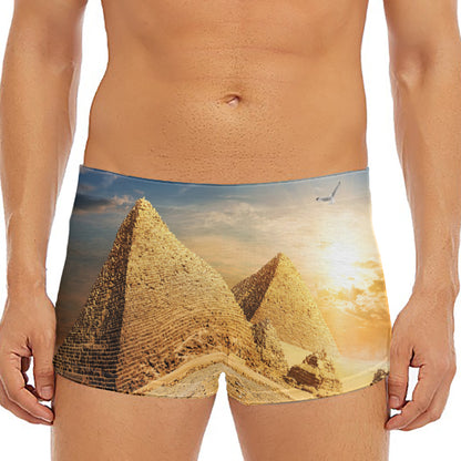 Pyramid Sunset Print Men's Short Boxer Briefs