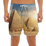 Pyramid Sunset Print Men's Split Running Shorts