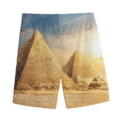Pyramid Sunset Print Men's Sports Shorts