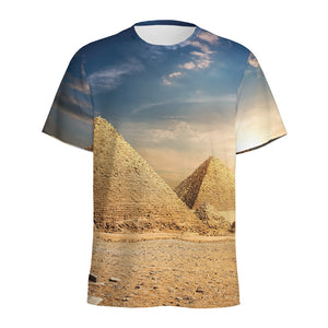 Pyramid Sunset Print Men's Sports T-Shirt