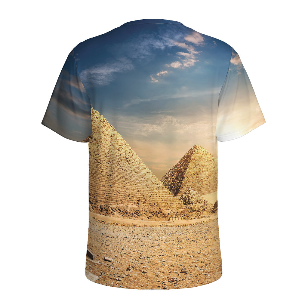 Pyramid Sunset Print Men's Sports T-Shirt