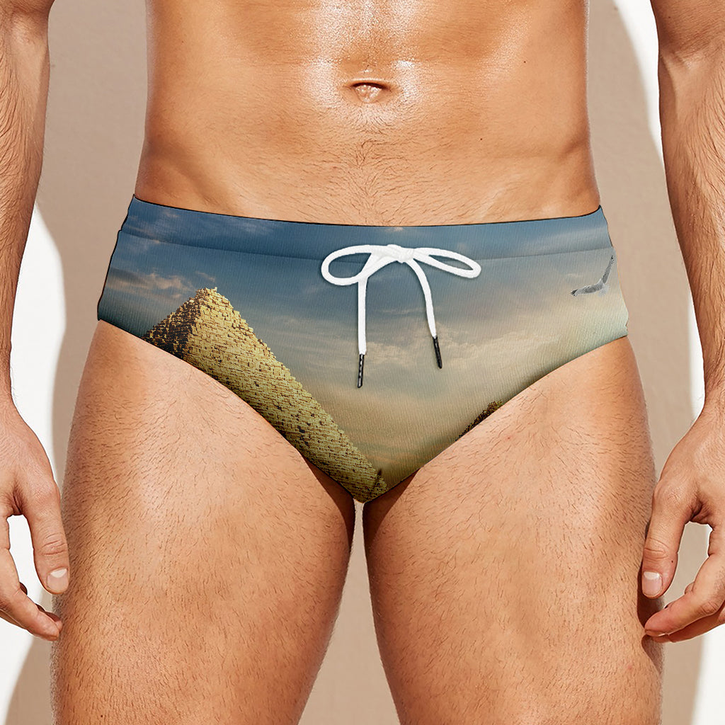 Pyramid Sunset Print Men's Swim Briefs