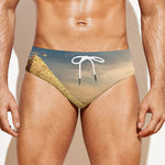 Pyramid Sunset Print Men's Swim Briefs