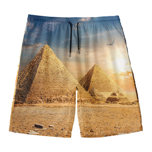 Pyramid Sunset Print Men's Swim Trunks