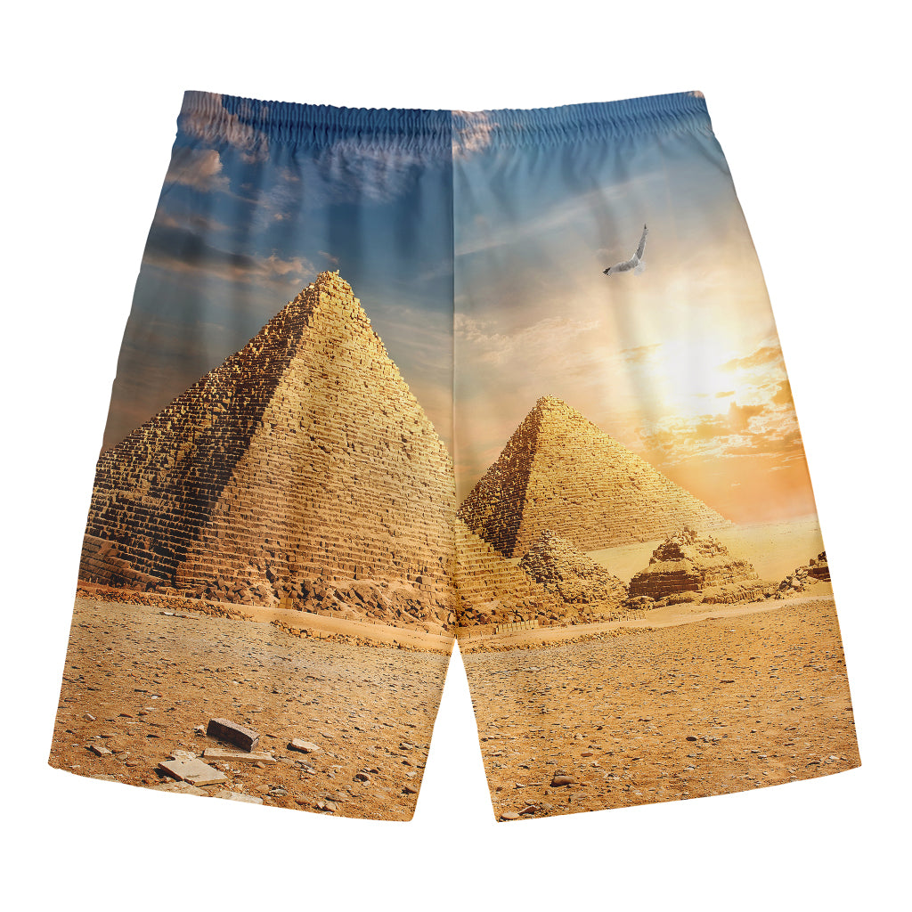 Pyramid Sunset Print Men's Swim Trunks