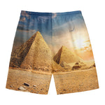 Pyramid Sunset Print Men's Swim Trunks