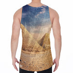Pyramid Sunset Print Men's Velvet Tank Top
