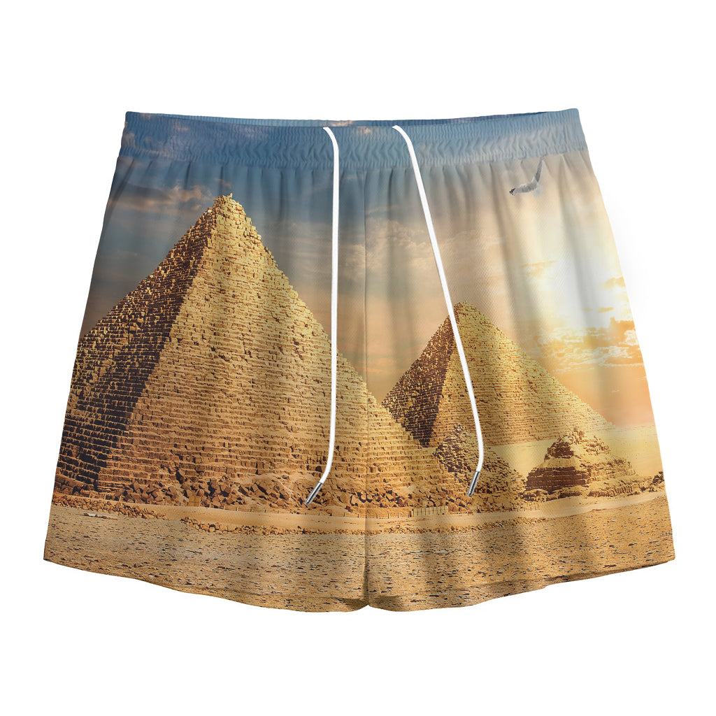 Pyramid Sunset Print Mesh Shorts