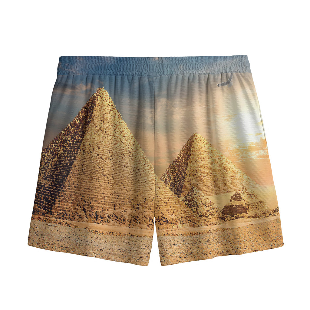 Pyramid Sunset Print Mesh Shorts