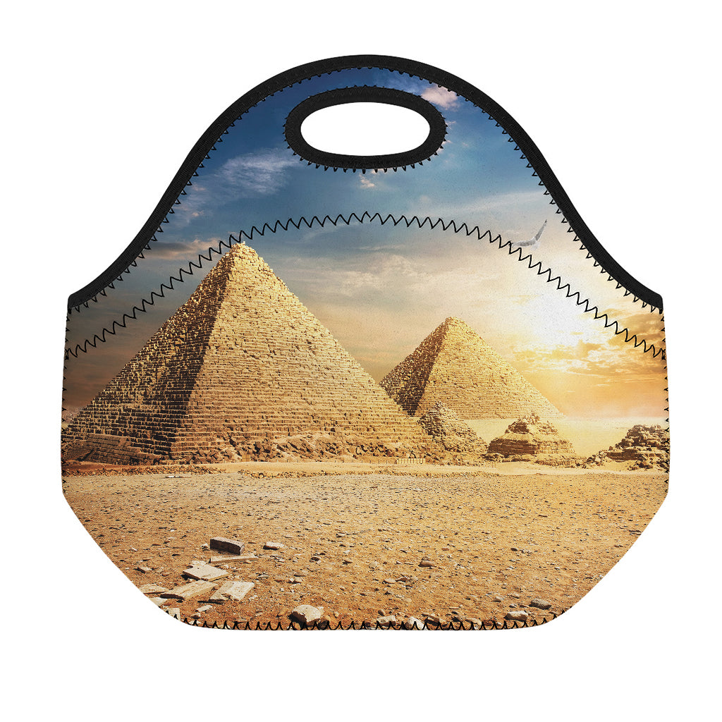 Pyramid Sunset Print Neoprene Lunch Bag