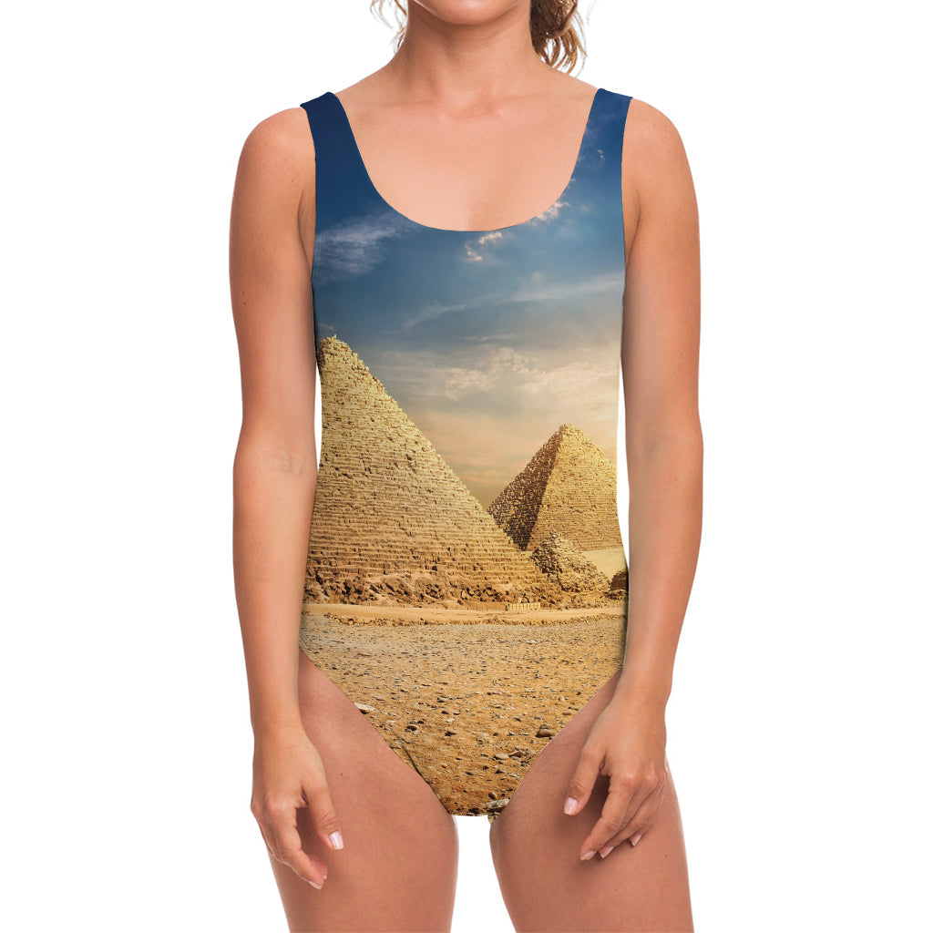 Pyramid Sunset Print One Piece Swimsuit