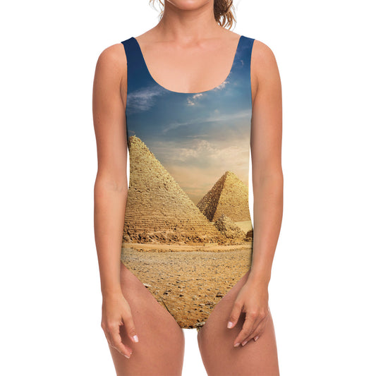 Pyramid Sunset Print One Piece Swimsuit