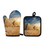 Pyramid Sunset Print Oven Mitt And Pot Holder Set