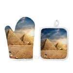 Pyramid Sunset Print Oven Mitt And Pot Holder Set